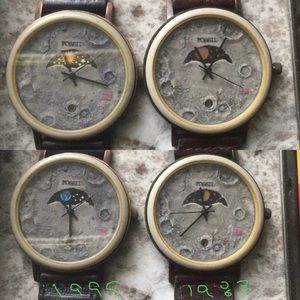 FOSSIL (1995)BW-6726, (1988)FM-1815 MOON LANDING WATCH